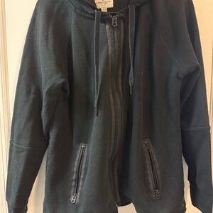 Preloved American Eagle Outfitters Black Zip Up Hoodie In Size Large